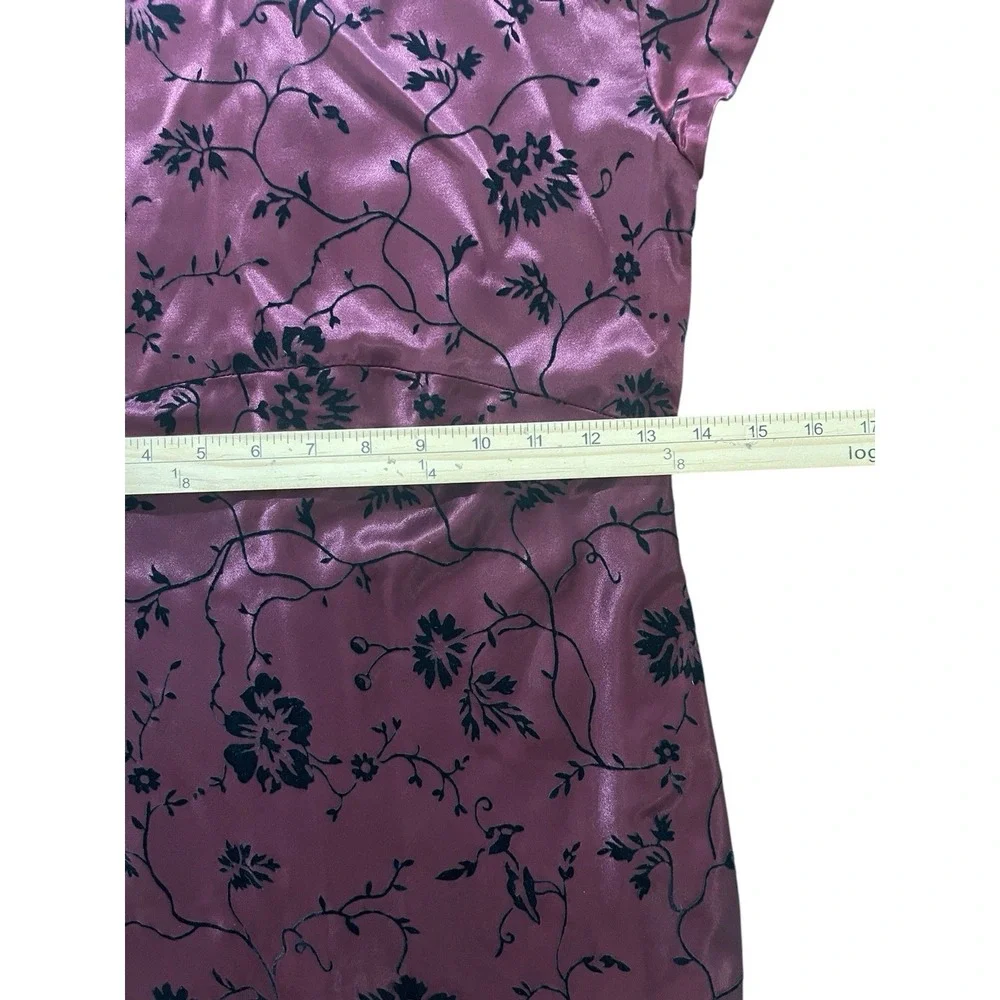 Talbots Kids Girls Sz 16 Burgundy Black Velvet Burnout Dress Whimsy Goth Vampire